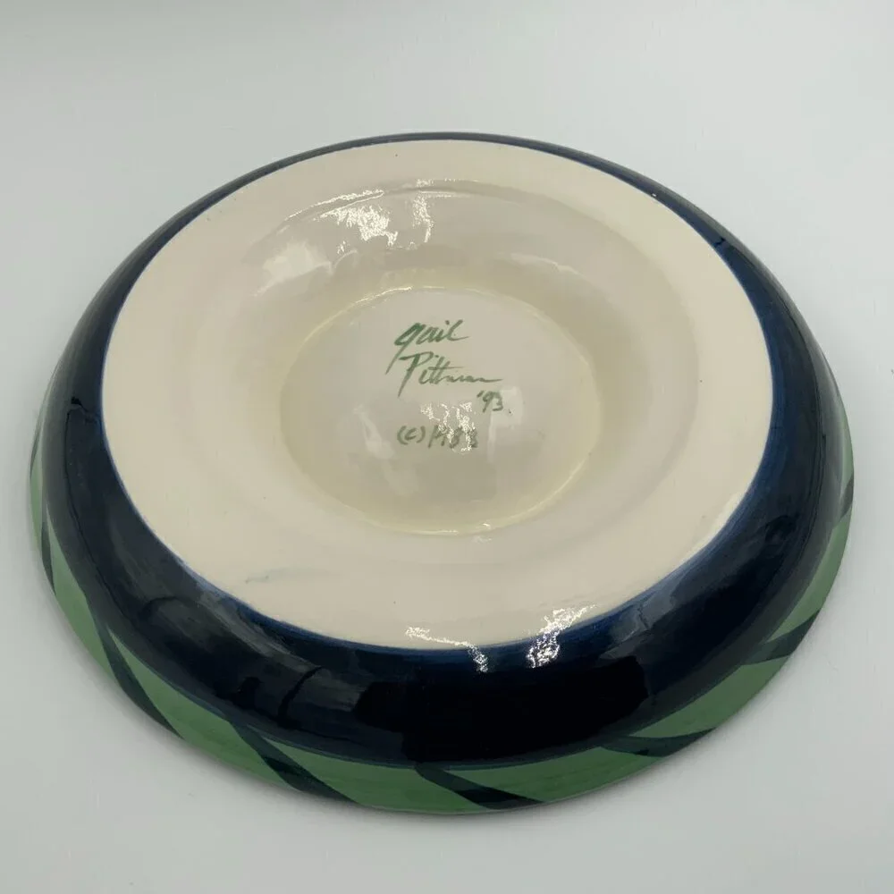 1993 Signed Gail Pittman Vintage Round Chip And Dip Mint Condition - Picture 3 of 6
